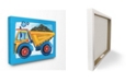Stupell Industries The Kids Room Yellow Dump Truck with Blue Border Canvas Wall Art, 16" x 20"
